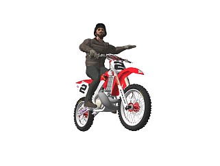 骑摩托车精细人物模型 (5)